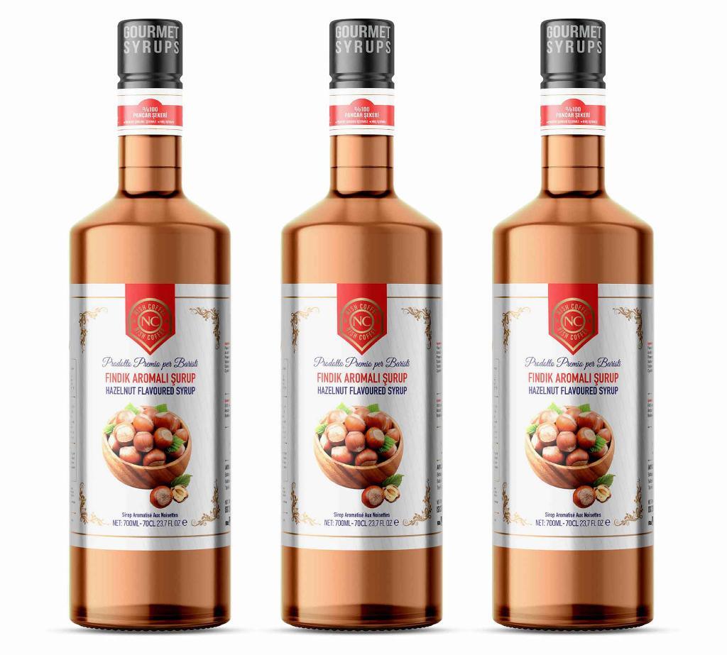 Nish Fındık Aromalı Şurup 3 x 700 ML - Cam Şişe