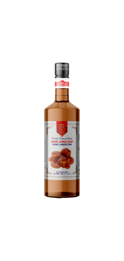 Nish Karamel Aromalı Şurup 700 ML - Cam Şişe