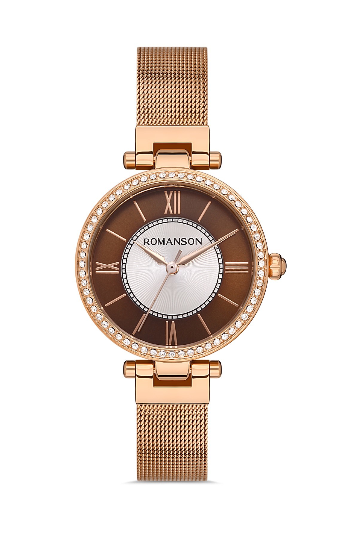 Romanson RM8A20TLRRAB6R Taşlı Hasır Kordon Kadın Kol Saati