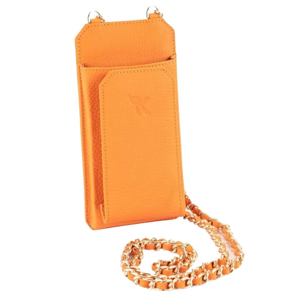 Hakiki Deri Kadın Askılı Çanta Turuncu BC466-16