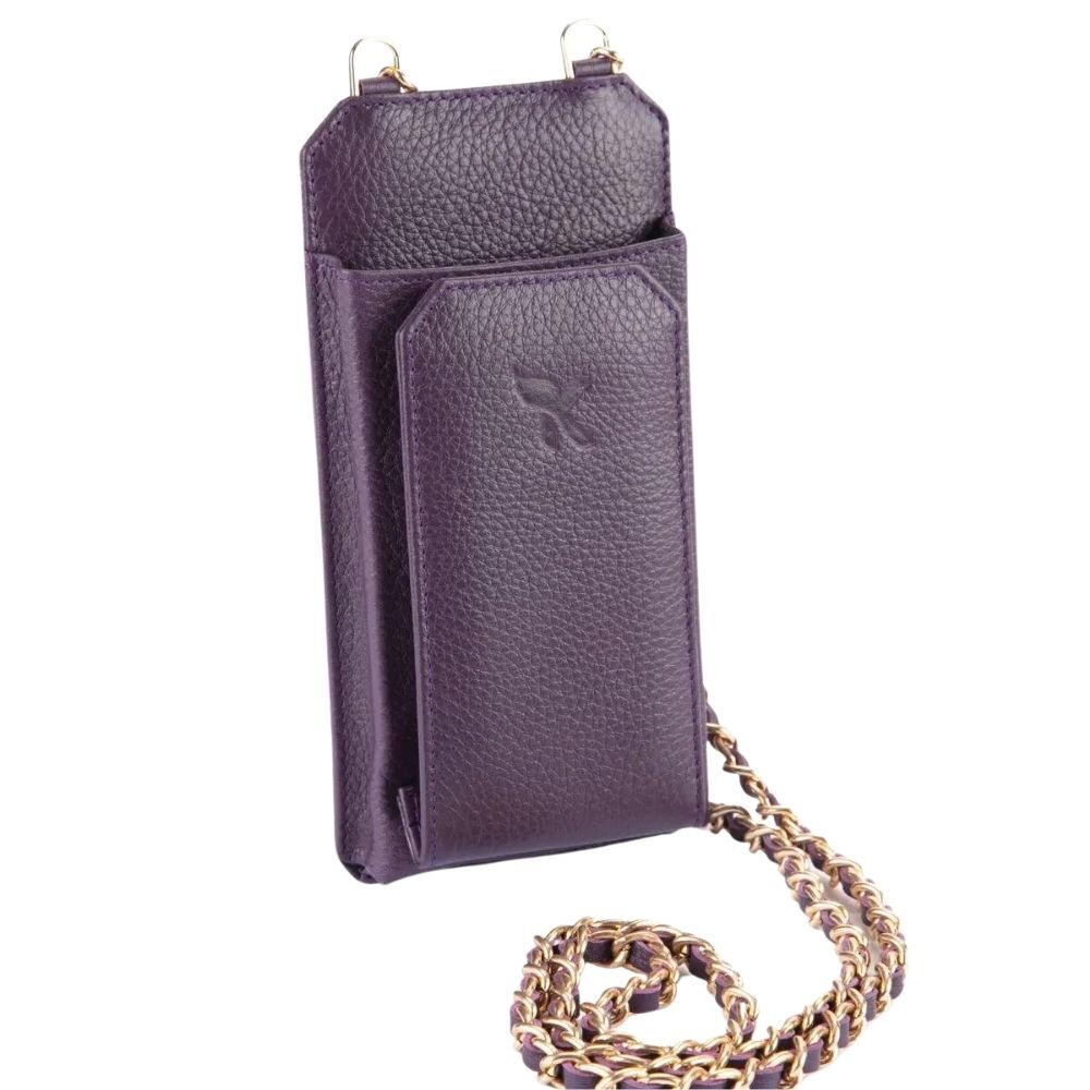 Hakiki Deri Kadın Askılı Çanta Mürdüm BC466-09