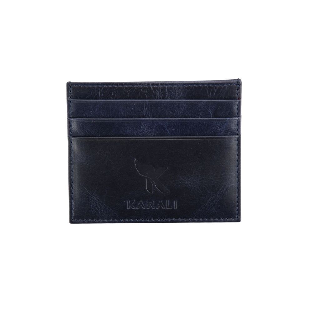 Hakiki Deri Kartlık Lacivert K587-04