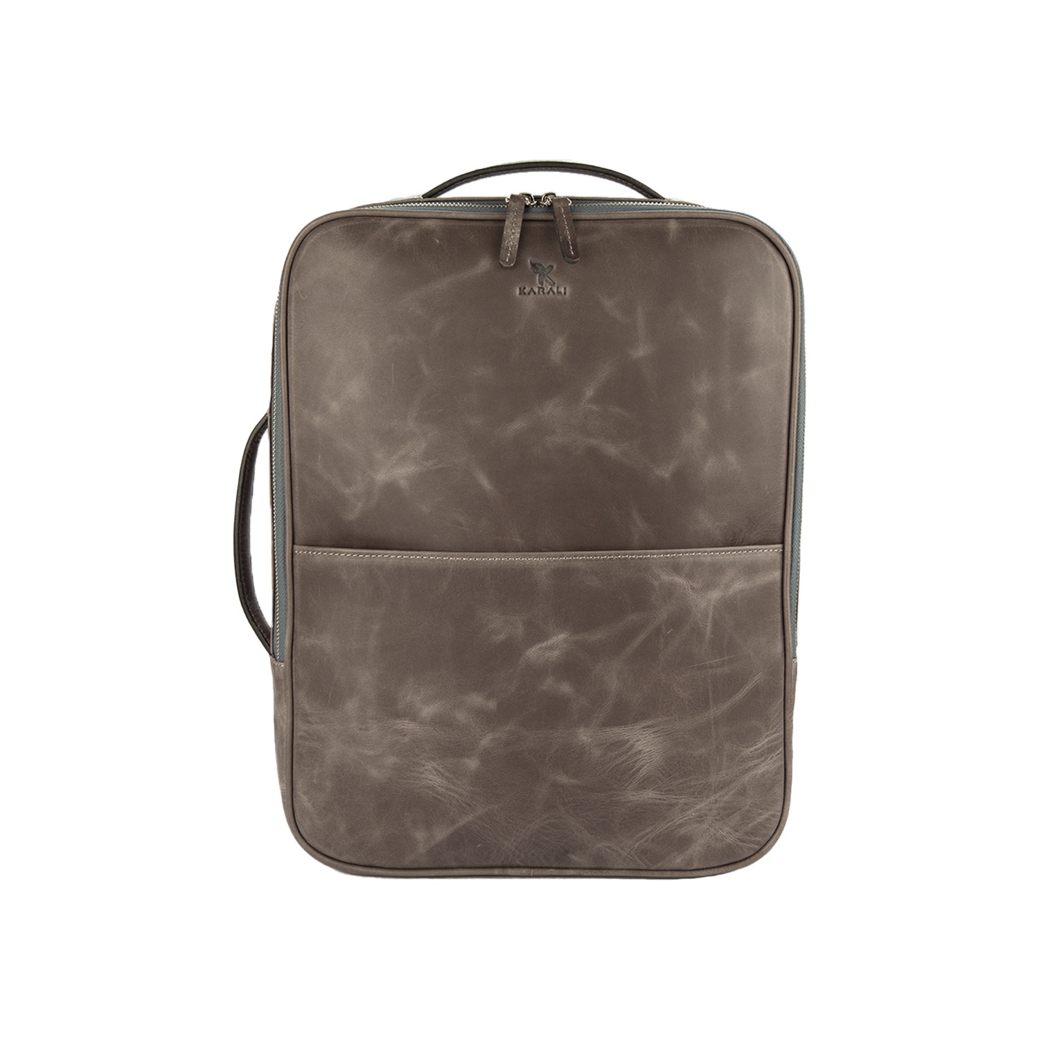 Hakiki Deri Sırt Çantası Gri 720-28