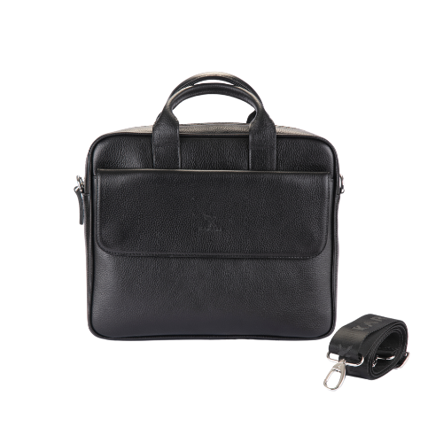 Hakiki Deri Evrak Çantası Siyah 724-01