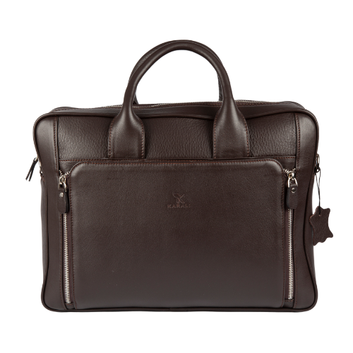 Hakiki Deri Evrak Çantası Kahve 827-02