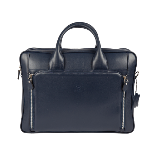 Hakiki Deri Evrak Çantası Lacivert 827-04