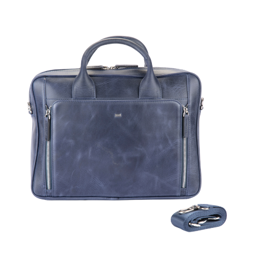Hakiki Deri Evrak Çanta Lacivert 827-24