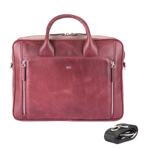 Hakiki Deri Evrak Çantası Bordo 827-26