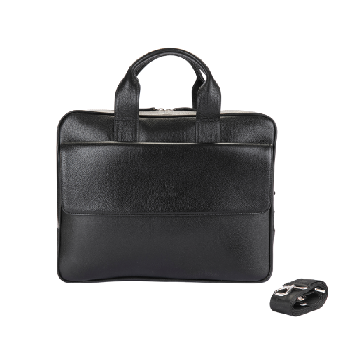 Hakiki  Deri Evrak Çantası Siyah 879-01