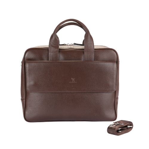 Hakiki Deri Evrak Çantası Kahve 879-02