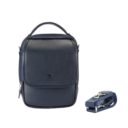 Hakiki Deri El Çantası Lacivert 884-04