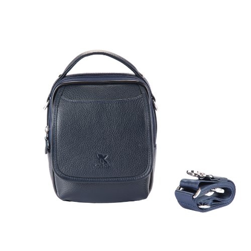 Hakiki Deri El Çantası Lacivert 885-04