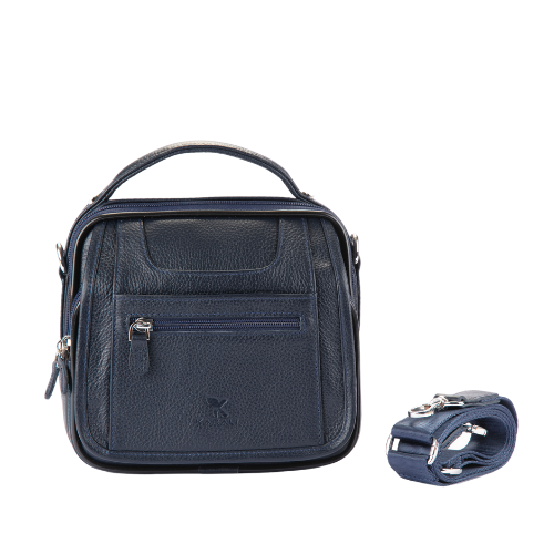 Hakiki Deri El Çantası Lacivert 886-04