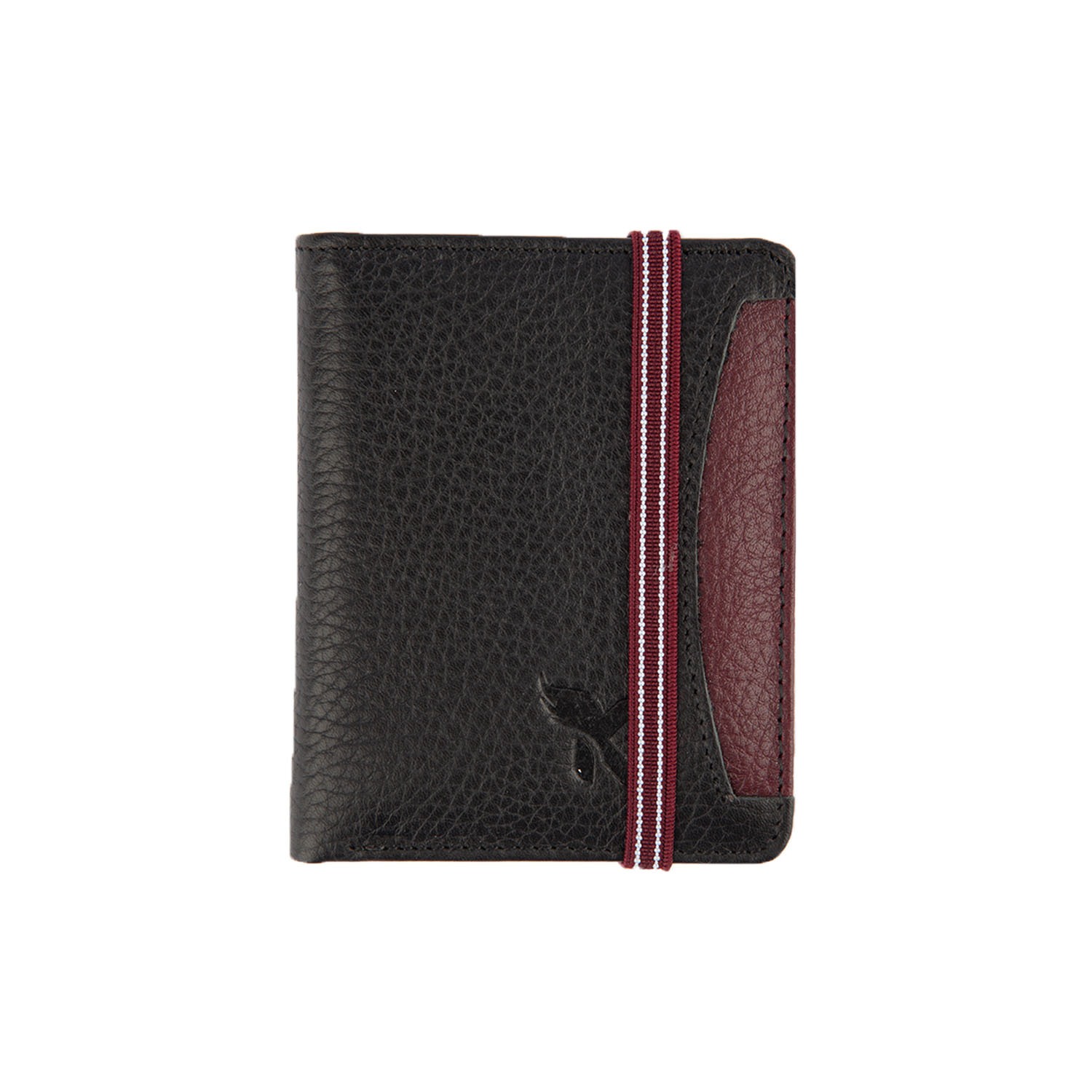 Hakiki Deri Kartlık Siyah-Bordo K522-15