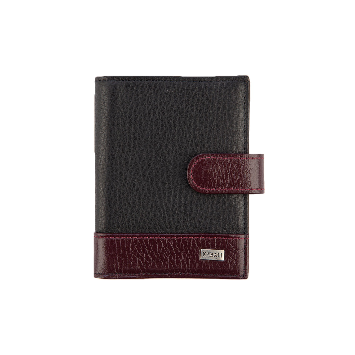 Hakiki Deri Erkek Kartlık Siyah-Bordo K527-15