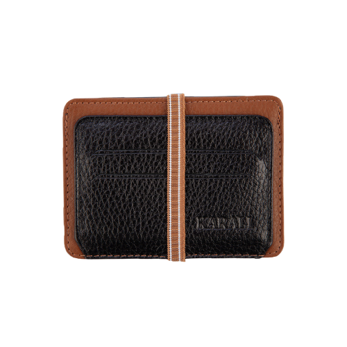 Hakiki Deri Kartlık Siyah-Taba K508-13