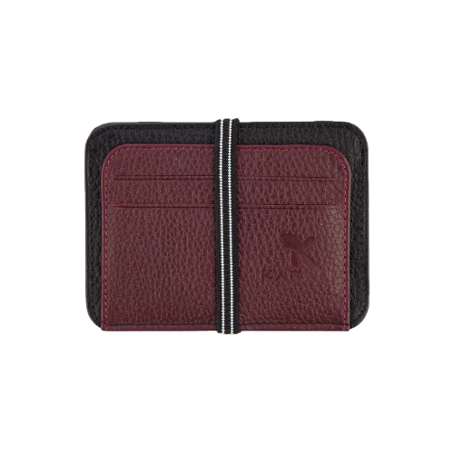 Hakiki Deri Kartlık Siyah-Bordo K508-15