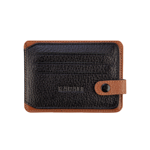 Hakiki Deri Kartlık Siyah-Taba K509-13