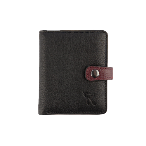 Hakiki Deri Kartlık Siyah-Bordo K520-15