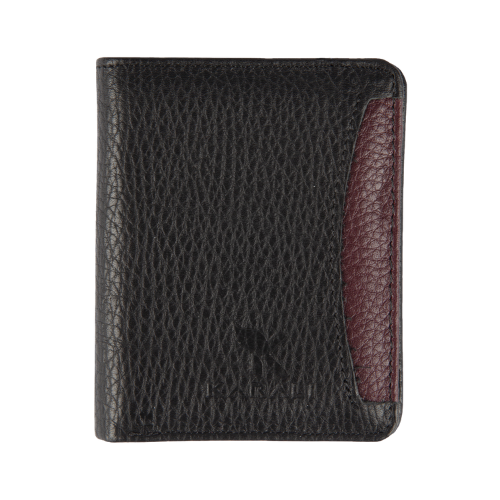 Hakiki Deri Kartlık Siyah-Bordo K521-15