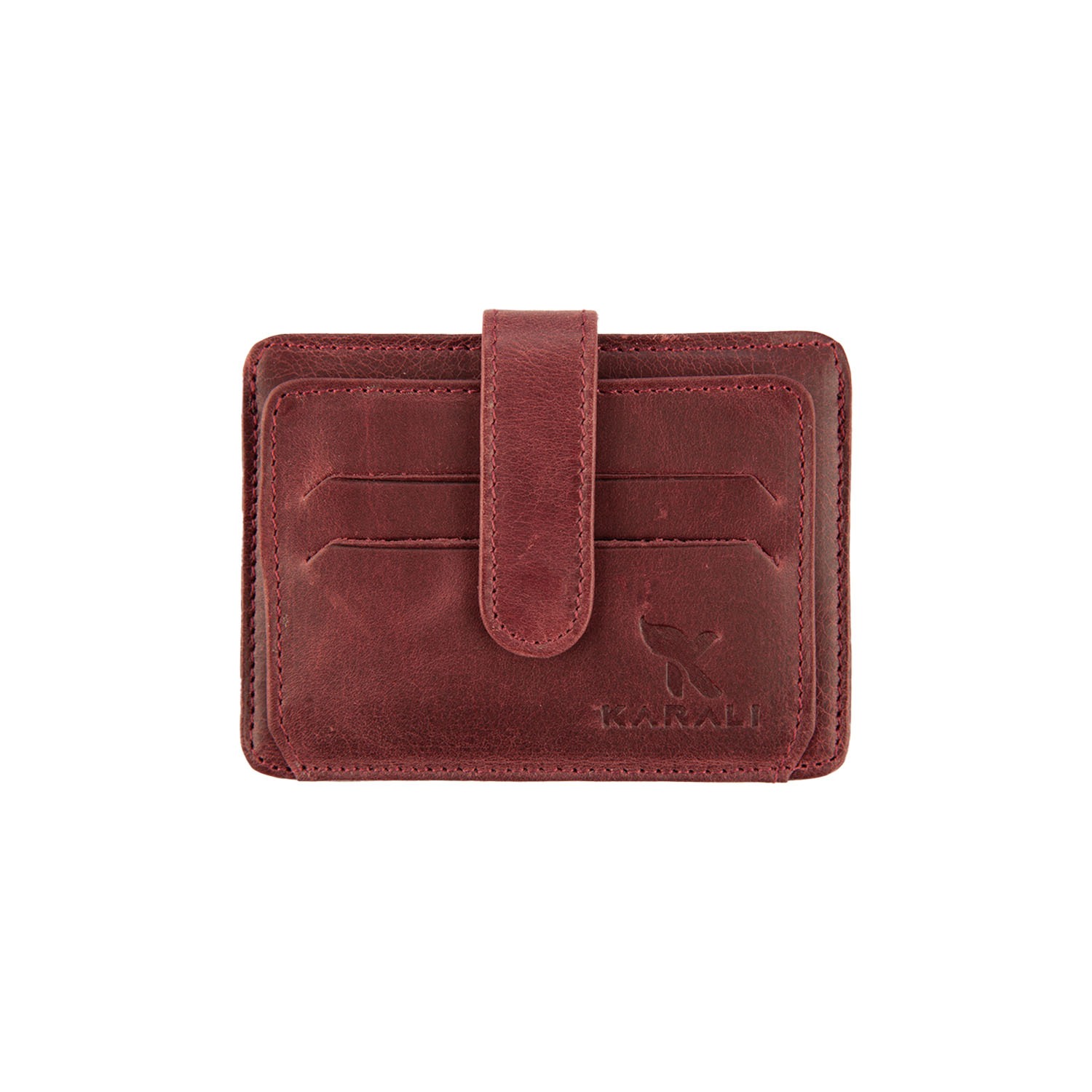 Hakiki Deri Kartlık Bordo K561-06