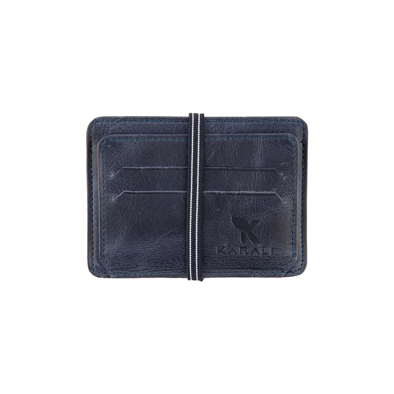 Hakiki Deri Kartlık Crazy Lacivert K572-04