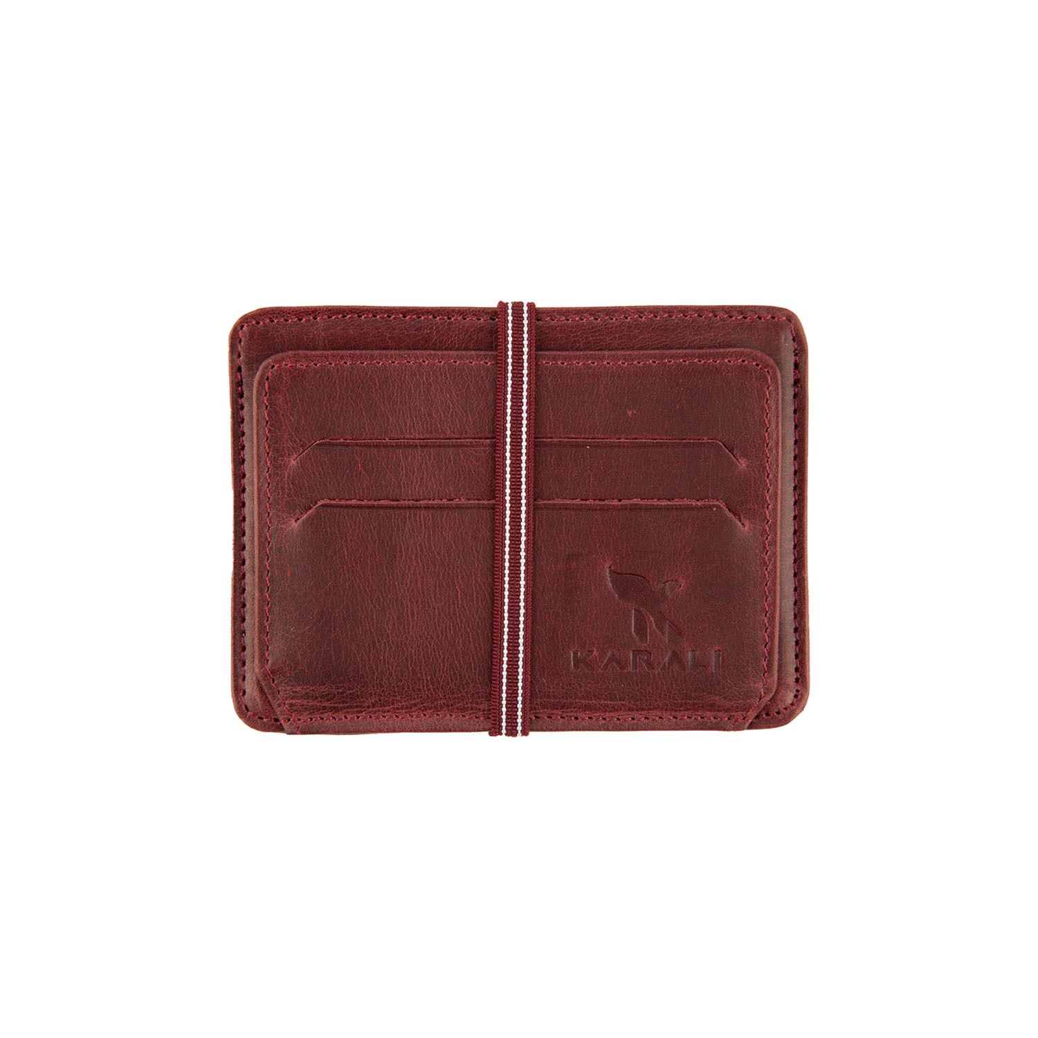 Hakiki Deri Kartlık Crazy Bordo K572-06