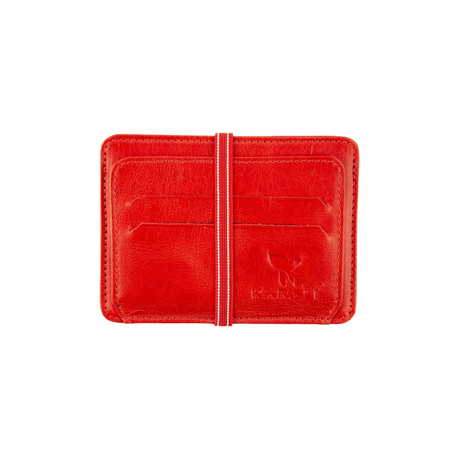 Hakiki Deri Kartlık Crazy Kırmızı K572-08