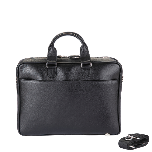 Hakiki Deri Evrak Çantası Siyah 722-01